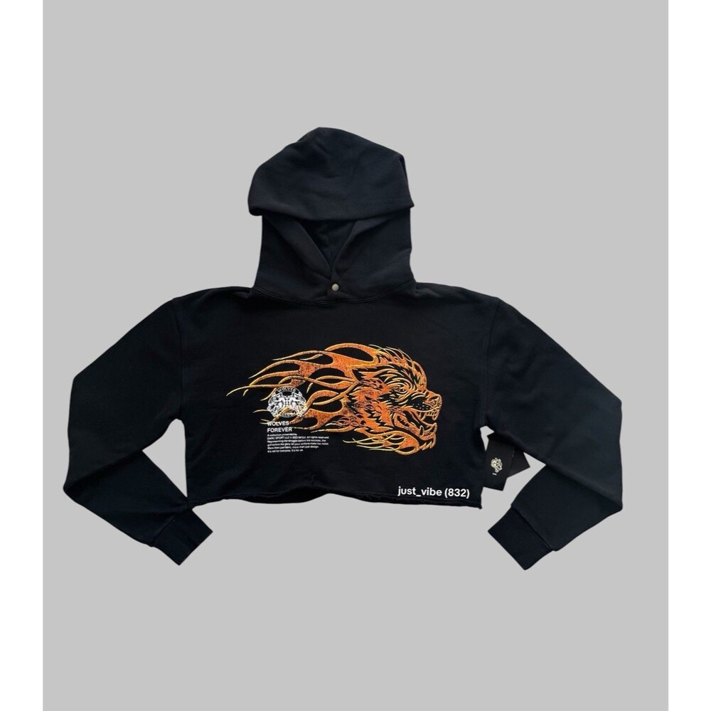 Darc Sport Hell Can’t Hold Us Cropped Pierce Hoodie SHE Women’s Small NWT